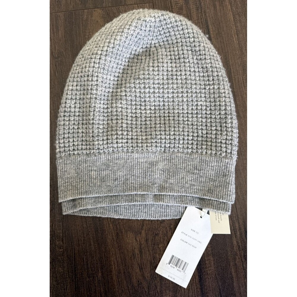 Vince Women's Cashmere wool Rolled Edge Beanie Soft & cozy Heather Gray One Size